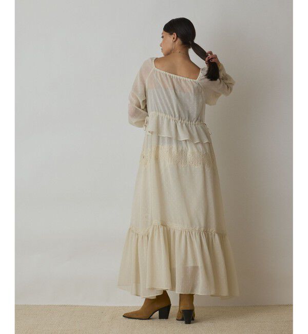 GRACE CONTINENTAL「レースコンビカットジャガードワンピース」|ワンピース|