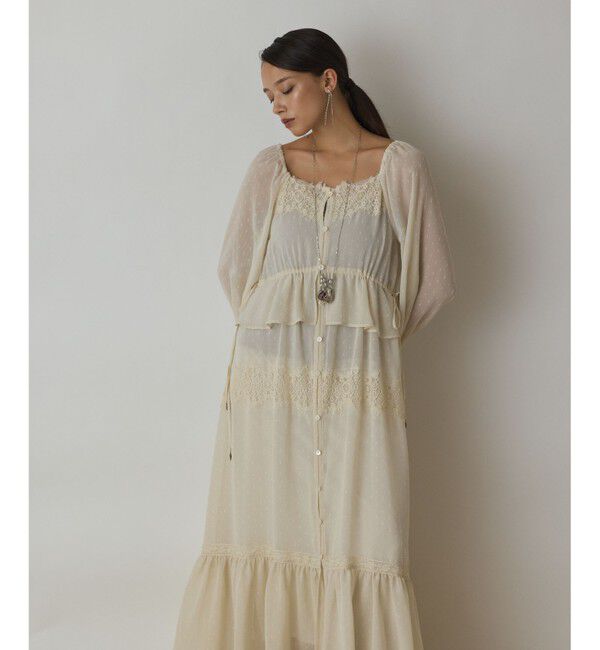 GRACE CONTINENTAL「レースコンビカットジャガードワンピース」|ワンピース|