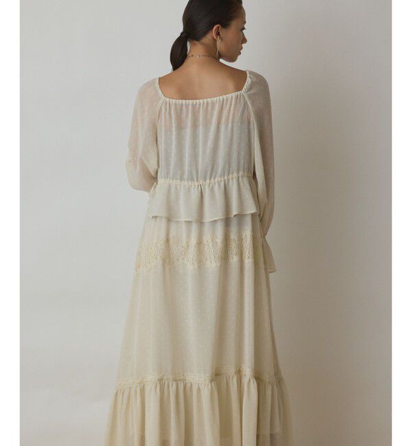 GRACE CONTINENTAL「レースコンビカットジャガードワンピース」|ワンピース|