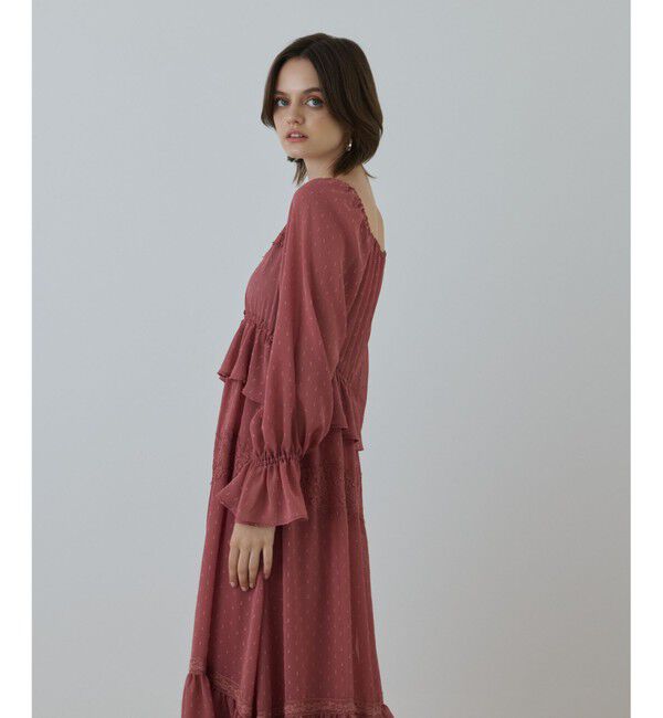 GRACE CONTINENTAL「レースコンビカットジャガードワンピース」|ワンピース|