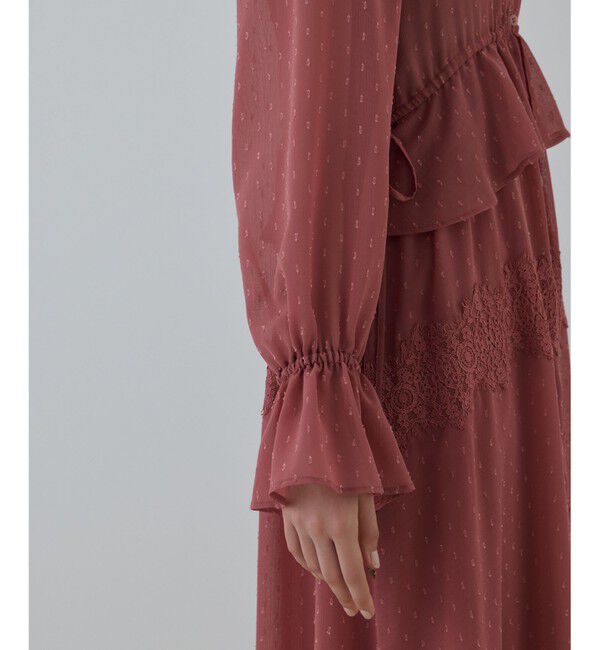 GRACE CONTINENTAL「レースコンビカットジャガードワンピース」|ワンピース|