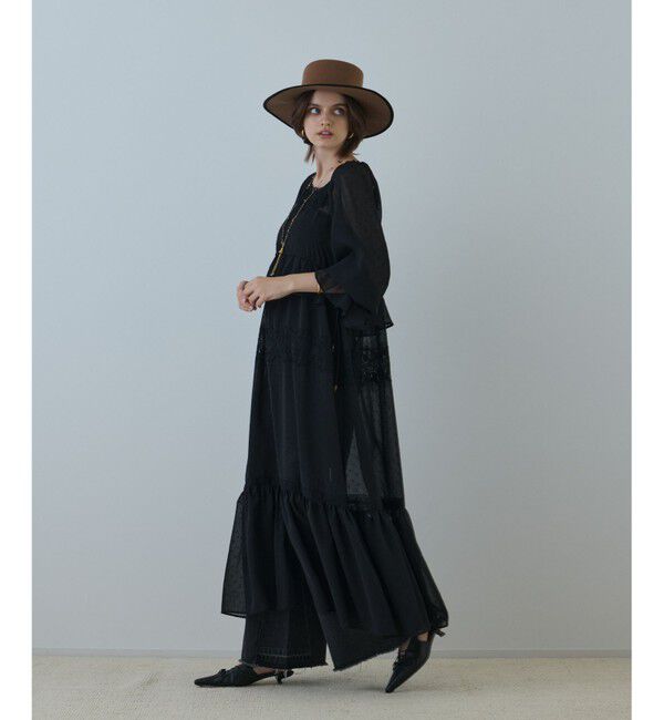 GRACE CONTINENTAL「レースコンビカットジャガードワンピース」|ワンピース|