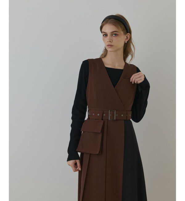 Diagram「プリーツジャンパースカート」|ワンピース|ブラウン