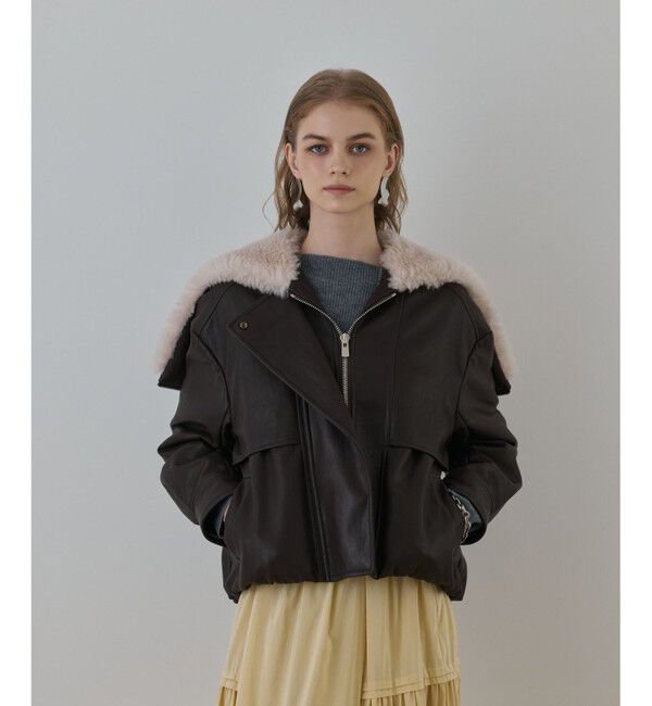 GRACE CONTINENTAL「フェイクレザーボンバージャケット」|その他|