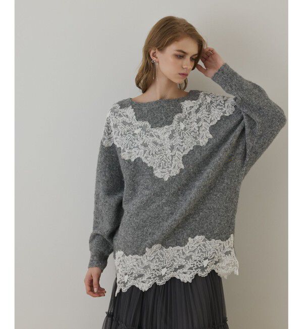 Diagram「レースドルマンニットトップ」|ニット・セーター|