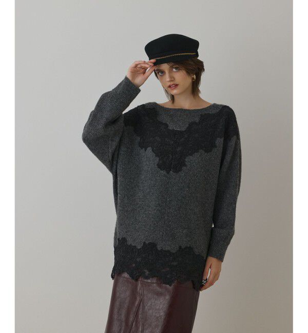 Diagram「レースドルマンニットトップ」|ニット・セーター|