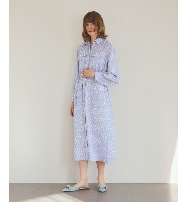 Grace Class「ハーフドットミリタリーワンピース」|ワンピース|ブルー