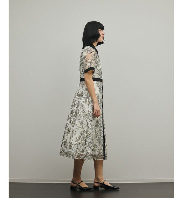 GRACE CONTINENTAL「フラワーコード刺繍ワンピース」|ワンピース|