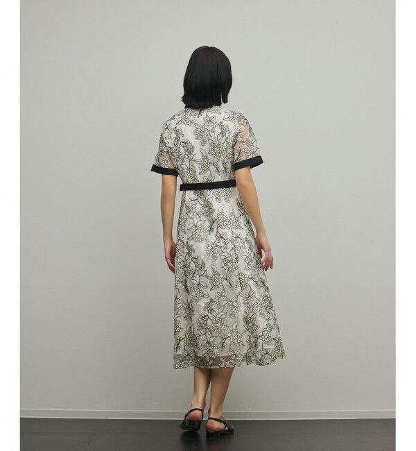 GRACE CONTINENTAL「フラワーコード刺繍ワンピース」|ワンピース|