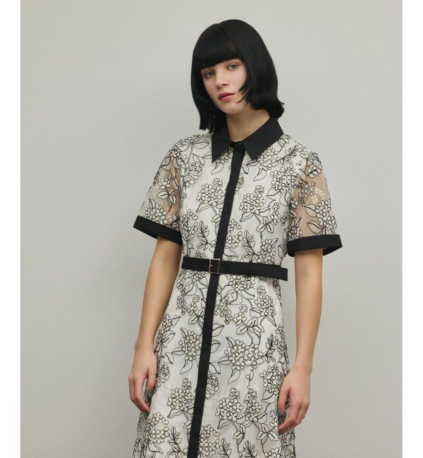 GRACE CONTINENTAL「フラワーコード刺繍ワンピース」|ワンピース|