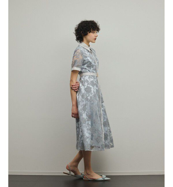 GRACE CONTINENTAL「フラワーコード刺繍ワンピース」|ワンピース|