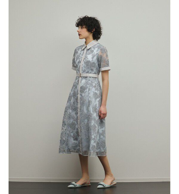 GRACE CONTINENTAL「フラワーコード刺繍ワンピース」|ワンピース|