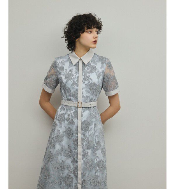 GRACE CONTINENTAL「フラワーコード刺繍ワンピース」|ワンピース|