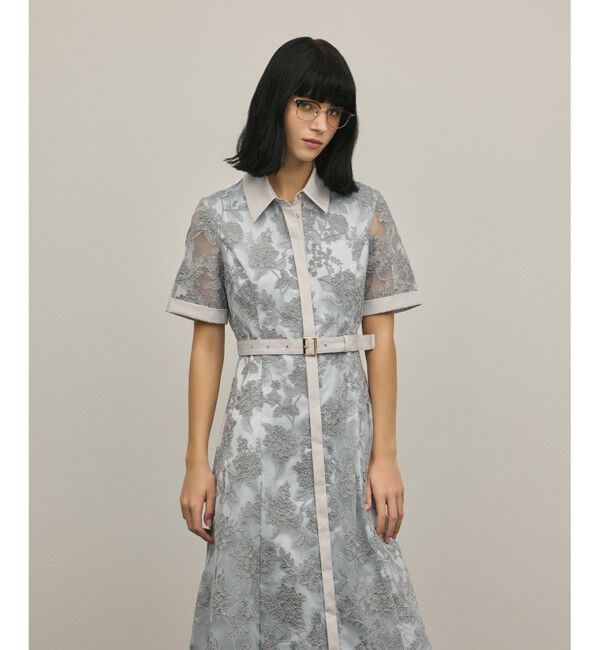 GRACE CONTINENTAL「フラワーコード刺繍ワンピース」|ワンピース|