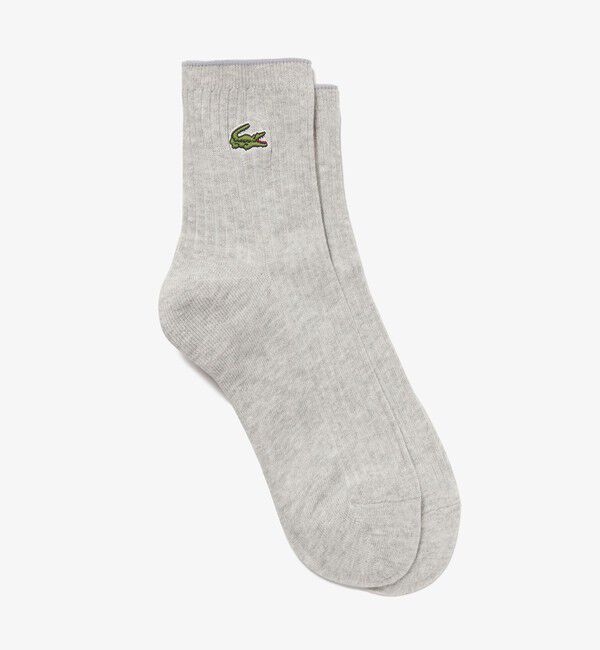 LACOSTE「クロックエンブレムプレーンショートソックス」|ソックス|グレー