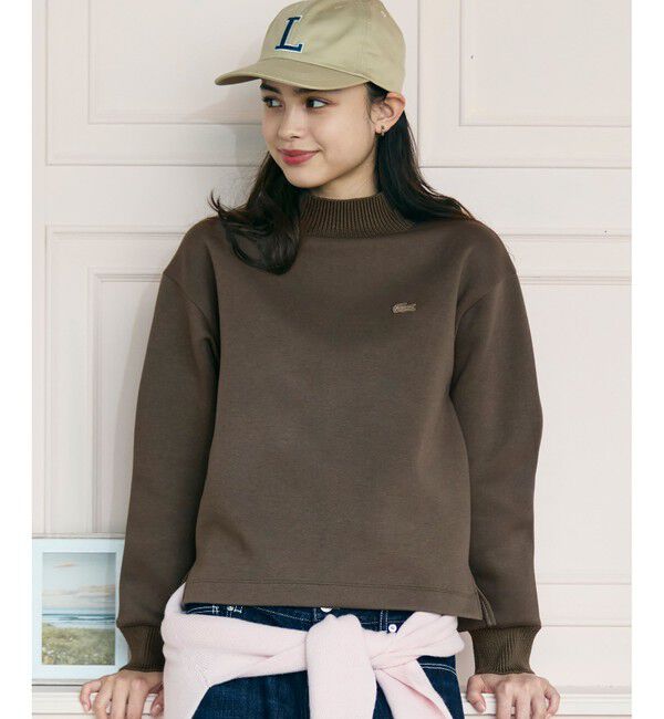 LACOSTE「ダンボールニット ハイネックプルオーバースウェット」|スウェット・ジャージ|ダークブラウン