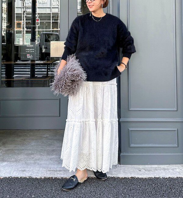 NOLLEY'S sophi「カシミヤ混ヘアリークルーネックプルオーバー」|ニット・セーター|