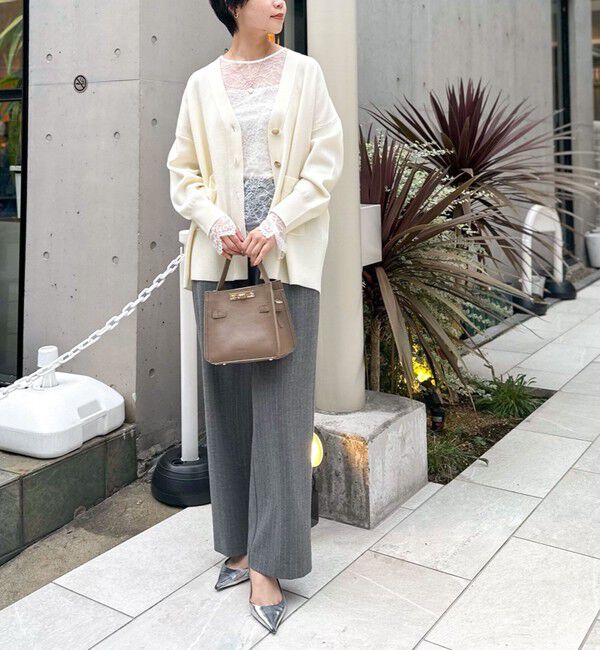 NOLLEY'S sophi「ウォッシャブル両面起毛ヘリンボーン/ストライプセミワイドパンツ」|その他|