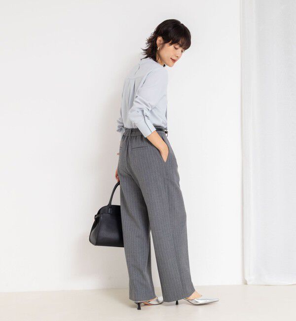 NOLLEY'S sophi「ウォッシャブル両面起毛ヘリンボーン/ストライプセミワイドパンツ」|その他|