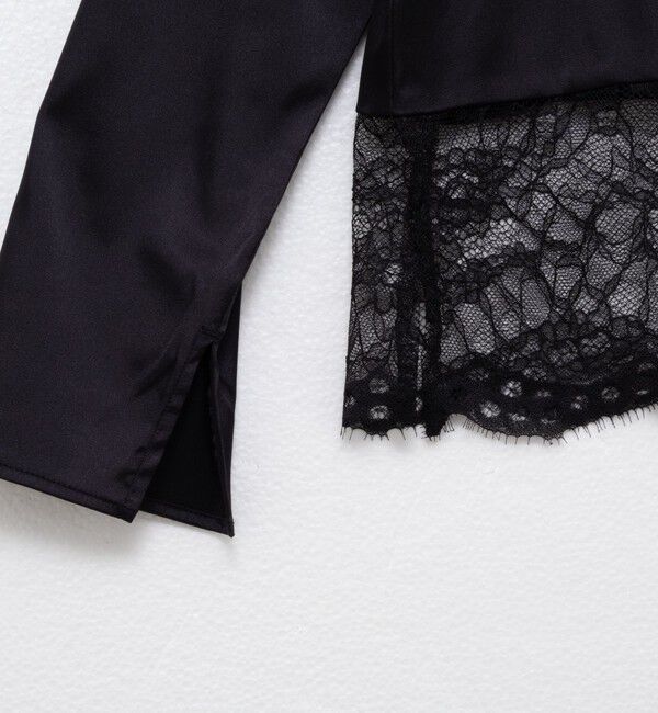 NOLLEY'S「ウォッシャブル裾レース2WAYオトナサテンブラウス」|シャツ・ブラウス|