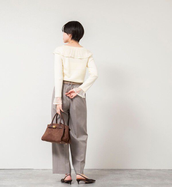 NOLLEY'S sophi「《手洗い可能》シアーフリル総針プルオーバー」|ニット・セーター|