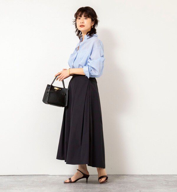 NOLLEY'S sophi「ウォッシャブルタフタタックフレアロングスカート」|スカート|