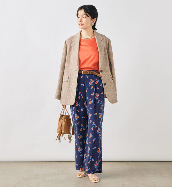 NOLLEY'S「ウォッシャブルスカーレット柄タックパンツ」|その他|