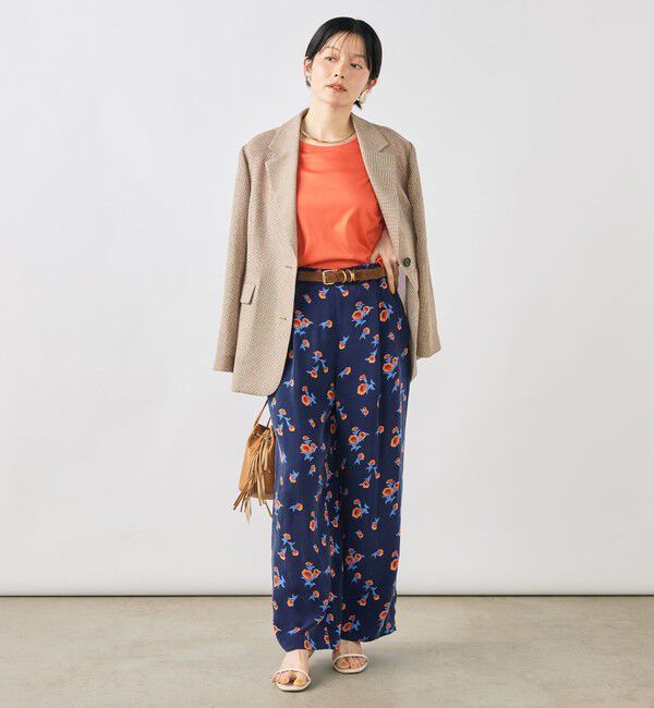 NOLLEY'S「ウォッシャブルスカーレット柄タックパンツ」|その他|