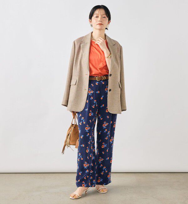 NOLLEY'S「ウォッシャブルスカーレット柄タックパンツ」|その他|