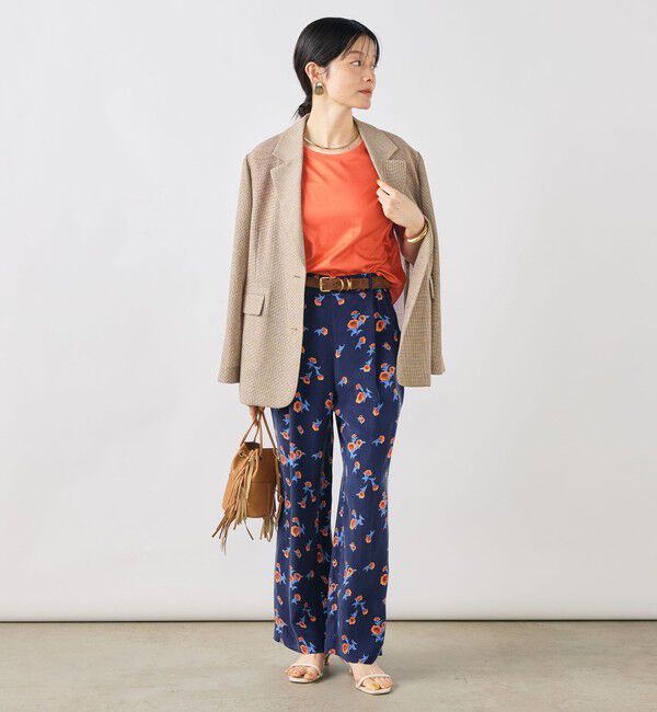 NOLLEY'S「ウォッシャブルスカーレット柄タックパンツ」|その他|