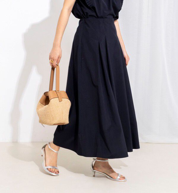 NOLLEY'S「【一部WEB限定色アイテム】ウォッシャブル高機能タックフレアースカート」|フレア|ネイビー