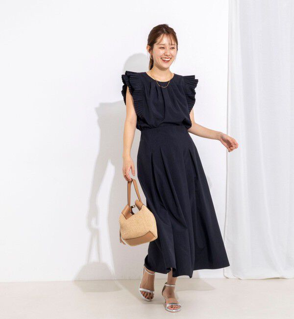 NOLLEY'S「【一部WEB限定色アイテム】ウォッシャブル高機能タックフレアースカート」|フレア|