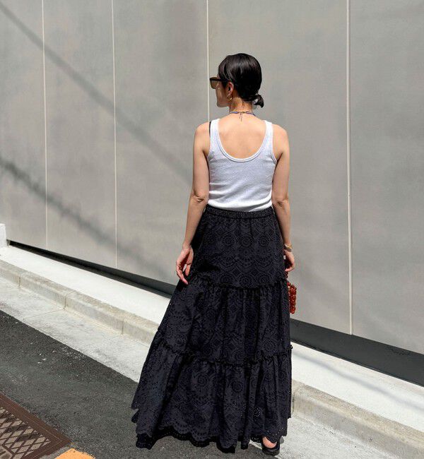 MAQWEL「【MAQWEL/マクウェル】ウォッシャブルコツトンレースティアードスカート」|スカート|