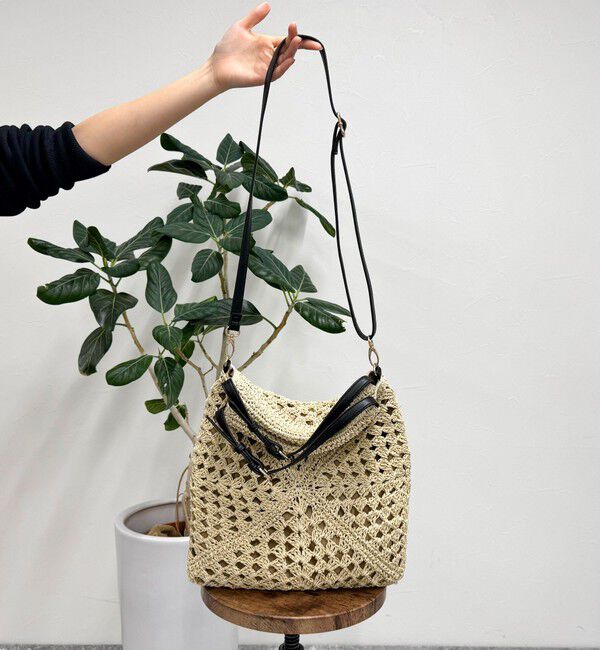 fredy emue「異素材ハンドルペーパートート＆ショルダーバッグ」|かごバッグ|