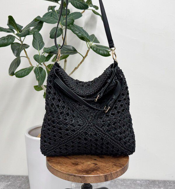 fredy emue「異素材ハンドルペーパートート＆ショルダーバッグ」|かごバッグ|