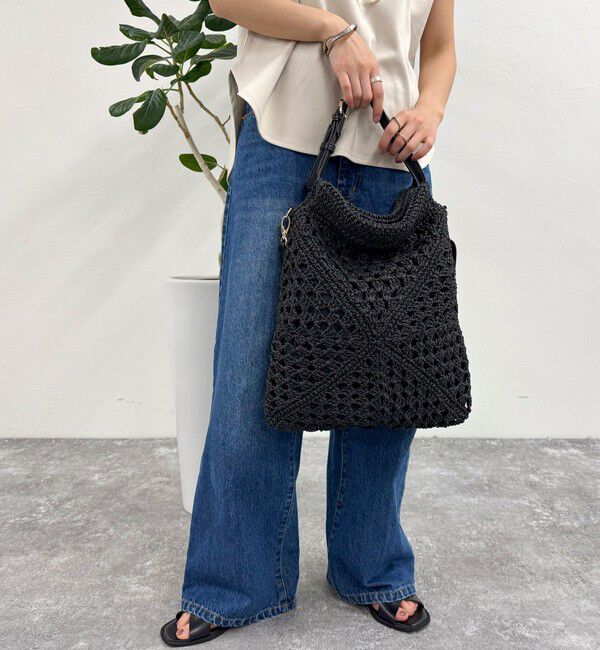 fredy emue「異素材ハンドルペーパートート＆ショルダーバッグ」|かごバッグ|