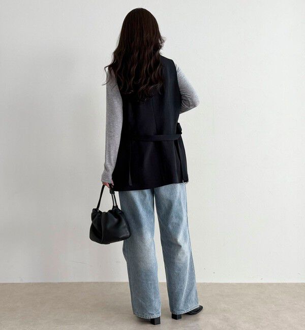 fredy emue「【セットアップ対応】パウダリーツイルベルト付きジレ」|ベスト・ジレ|