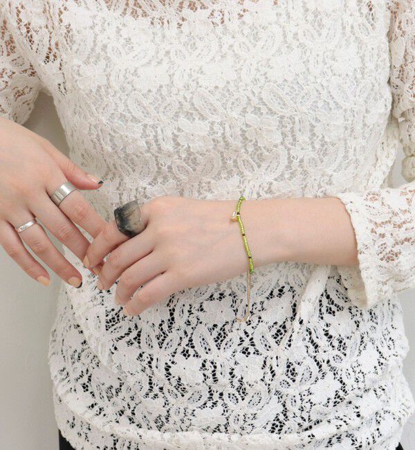 fredy emue「ビーズ&times;ハートトップブレス」|ブレスレット・バングル|