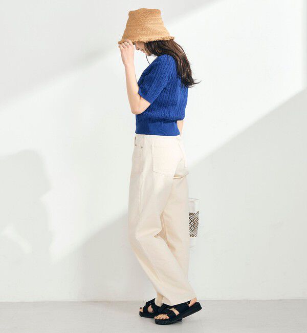 fredy emue「【WEB限定/大人気シリーズ】FR刺しゅうケーブル柄半袖プルオーバーニット」|ニット・セーター|