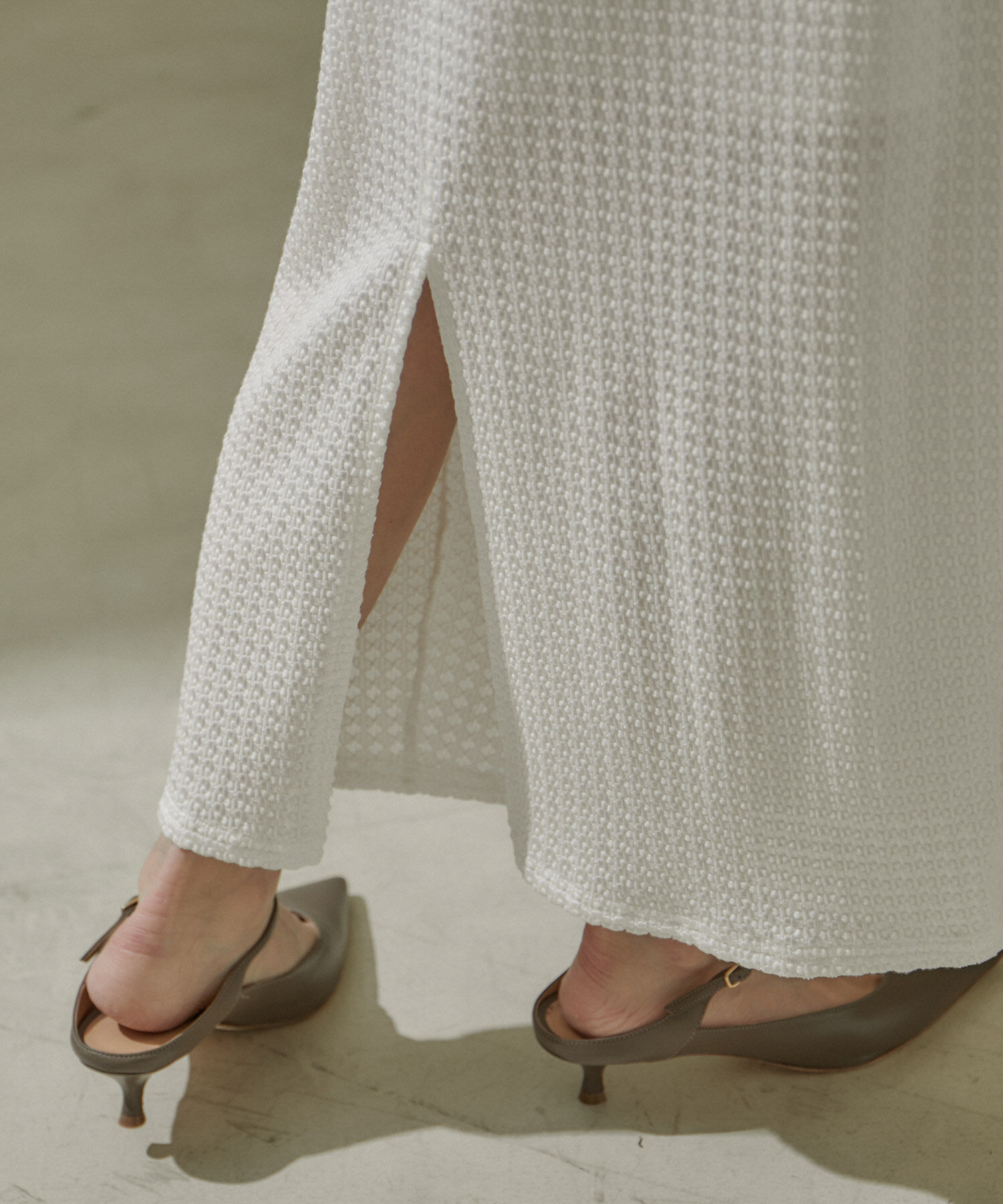 SALON adam et rope'「KINANシャーリングジャガードタイトスカート【セットアップ対応・洗える】」|スカート|