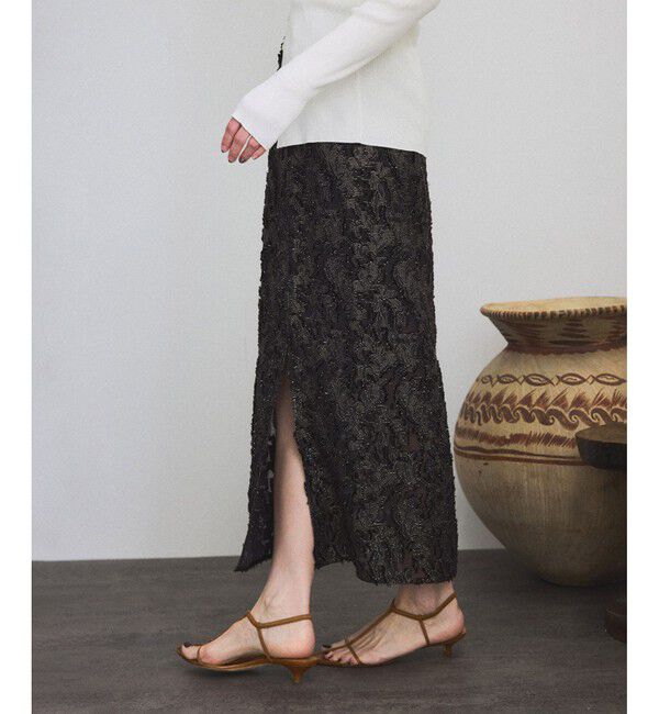 SALON adam et rope'「エルブジャガードスリットナロースカート」|スカート|