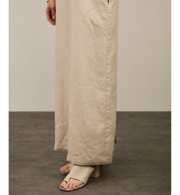 SALON adam et rope'「リネンツイルスクエアーネックジャンパースカート」|ワンピース|