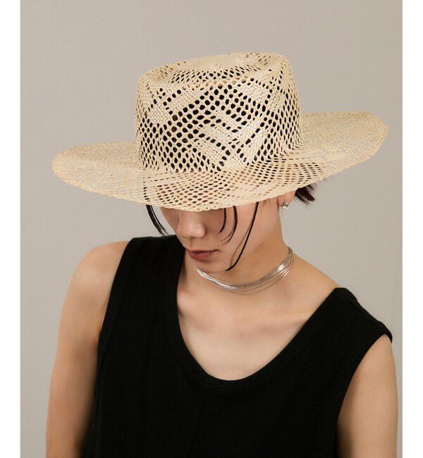 SALON adam et rope'「【chisaki】WONDER FULL LIFE &times; chisaki Natural grass」|ハット|