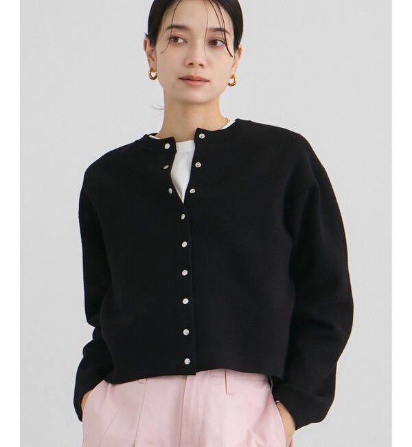 SALON adam et rope'「【WEB・一部店舗限定】ブルジョンボタンクルーネックカーディガン」|カーディガン|