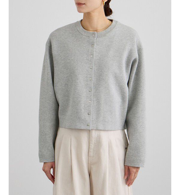 SALON adam et rope'「【WEB・一部店舗限定】ブルジョンボタンクルーネックカーディガン」|カーディガン|