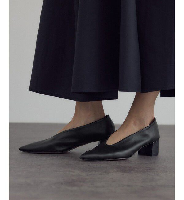 SALON adam et rope'「【W S（ドゥーブル）】ソフトレザーヒールパンプス」|パンプス|ブラック(01)