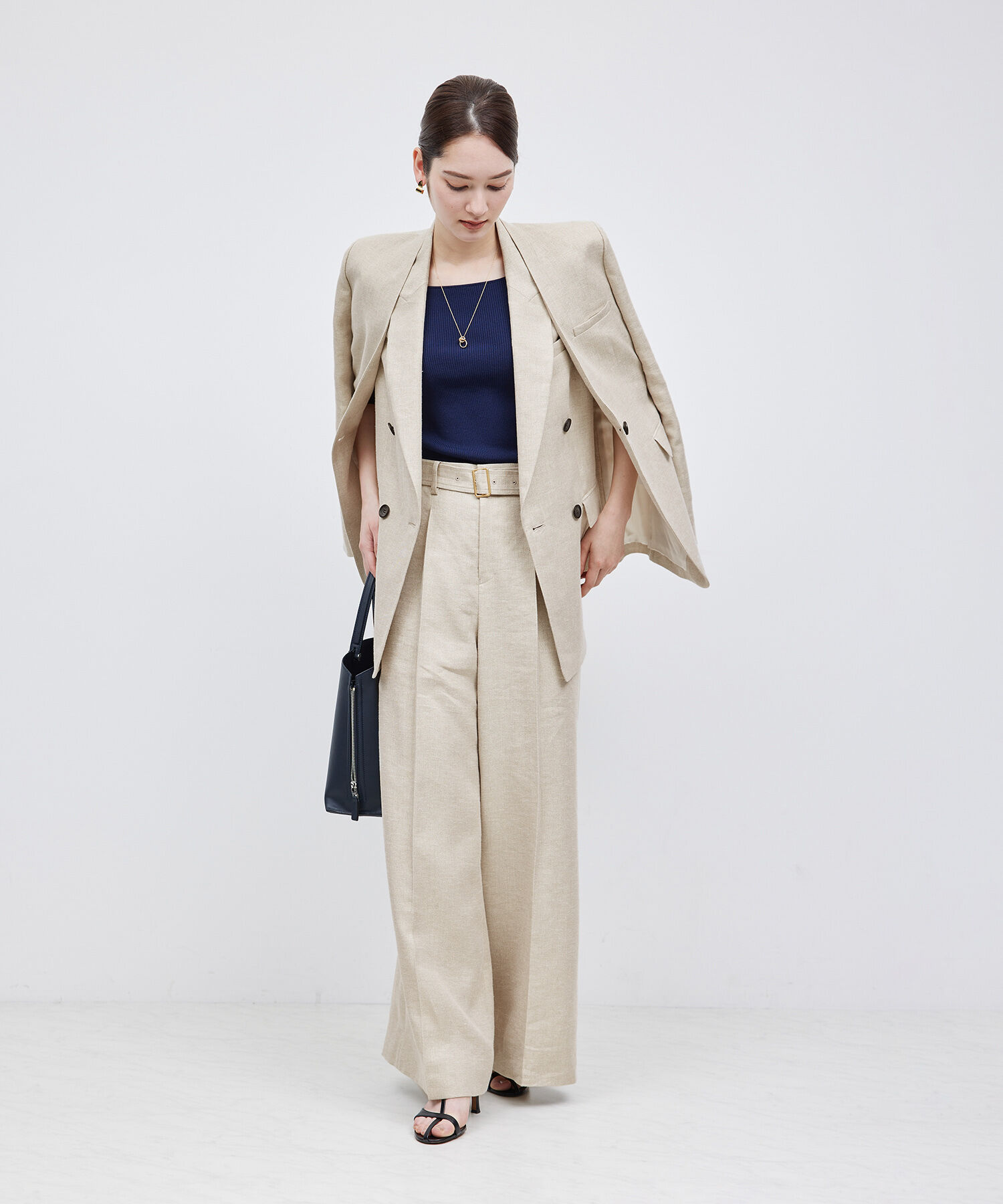 ROPE「タックワイドパンツ（ラメ/無地）【セットアップ対応】【雑誌掲載】【メディア掲載】」|その他|