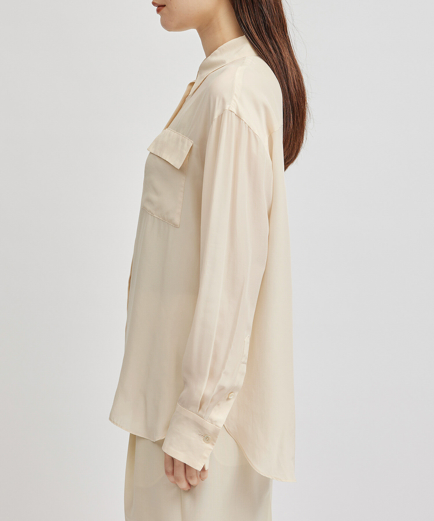 ROPE「シルクレーヨンデシンシャツブラウス」|シャツ・ブラウス|