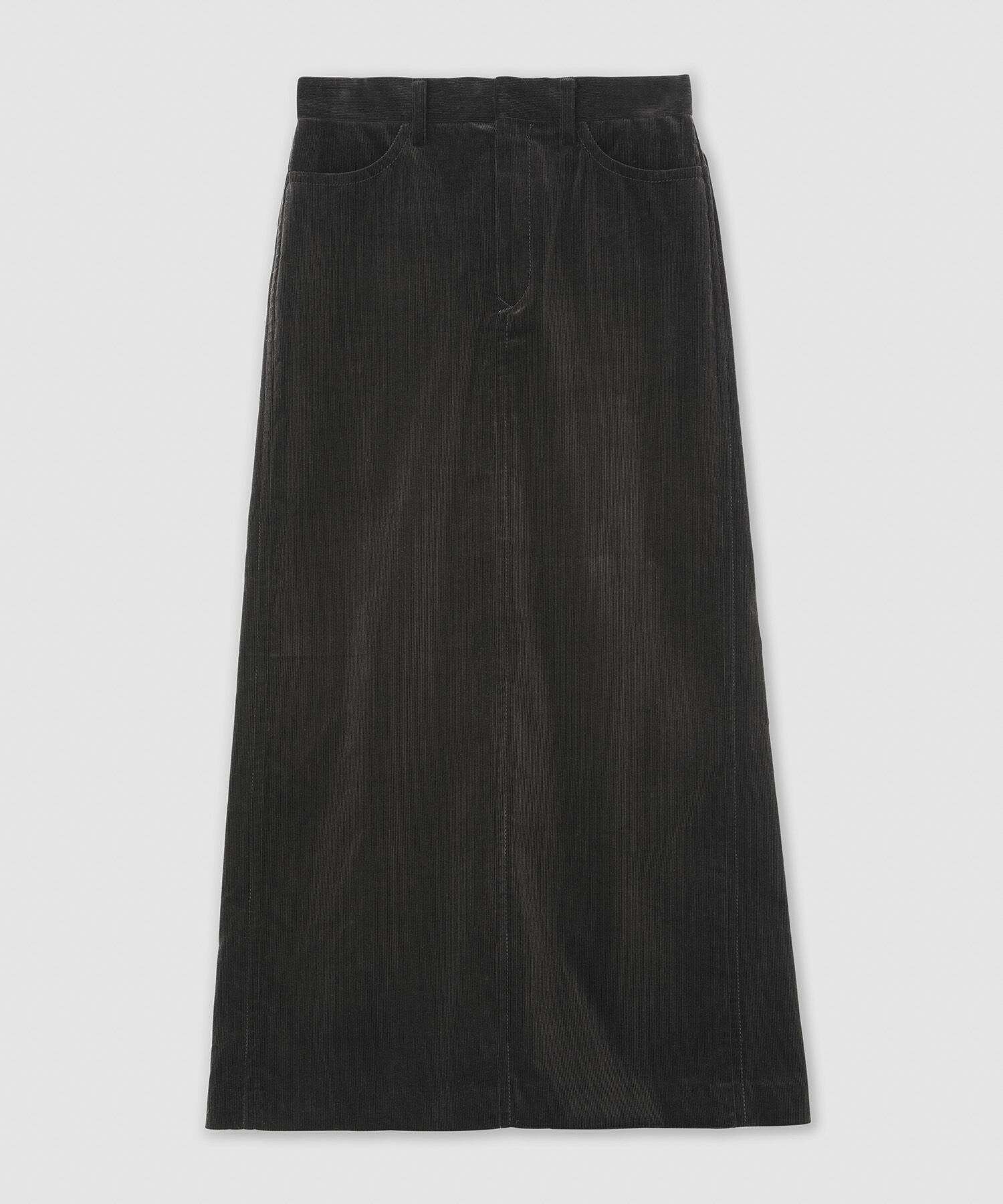 ROPE「コットンコーデュロイニュアンスIラインスカート」|スカート|ブラック(01)
