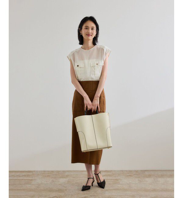 ROPE「【洗える】サファリ シアーブラウス」|シャツ・ブラウス|